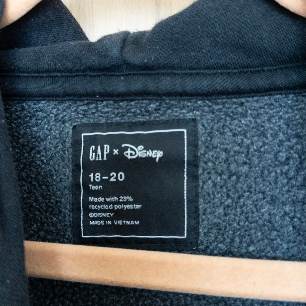 GAP x Disney Unisex Hoodie Teen 18-20 Black Disney Mickey Mouse Graphic Pullover